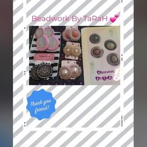 Elegant Beaded Earrings - Pink and Silver